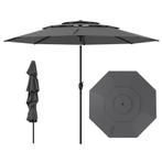 LIVSK Grote 3-laagse Tafelparasol - Kantelmechanisme - Hands, Tuin en Terras, Verzenden, Nieuw