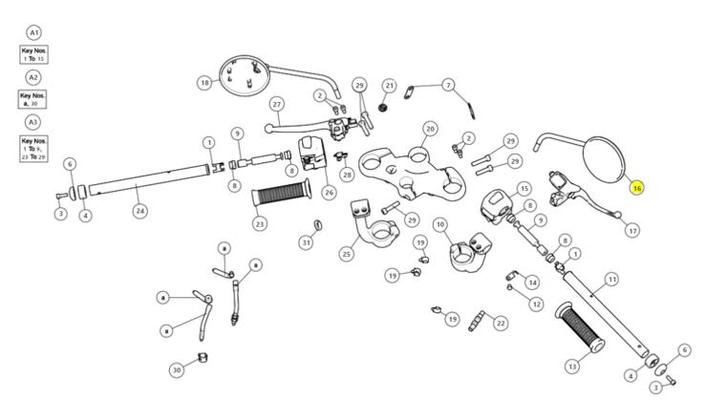 Royal Enfield MIRROR, REAR VEW, RH MODELE CHROME - 103005..., Motoren, Onderdelen | Merk-onafhankelijk, Nieuw, Verzenden