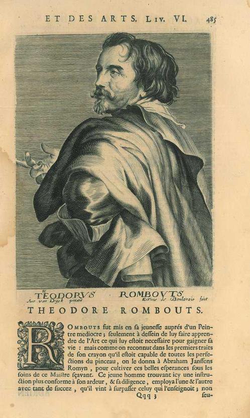 Portrait of Theodoor Rombouts, Antiek en Kunst, Kunst | Etsen en Gravures