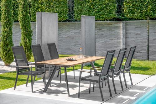 Niehoff Noah Tafel Statiefprofiel Aluminium/Teak Massiefhout, Tuin en Terras, Tuintafels, Ophalen of Verzenden