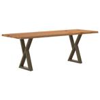 vidaXL Eettafel met natuurlijke rand 220x80x74 cm eikenhout, Huis en Inrichting, Tafels | Eettafels, Verzenden, Nieuw