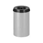 Vlamdovende papierbak 20 ltr - aluminiumgrijs/Zwart, Huis en Inrichting, Woonaccessoires | Prullenbakken, Verzenden, Nieuw