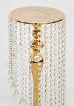 Goudkleurige Bijzettafel met Spiraalvormig Kristal Hangers, Ophalen of Verzenden, Nieuw