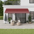 vidaXL Luifel handmatig uittrekbaar 500x300 cm bordeauxrood, Tuin en Terras, Zonneschermen, Verzenden, Nieuw