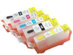 Hervulbare cartridge Canon PGI 520 BK CLI 521 BK C M Y, Ophalen of Verzenden, Nieuw, Epson