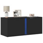 vidaXL Tv-wandmeubel met LED-verlichting 80x31x35 cm zwart, Huis en Inrichting, Kasten | Televisiemeubels, Verzenden, Nieuw, Overige houtsoorten