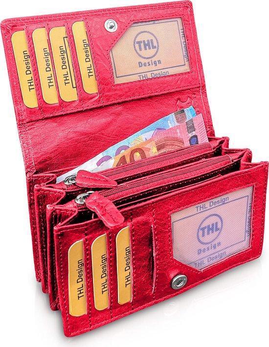 THL Design Portemonnee Dames Harmonica model Nappa, Sieraden, Tassen en Uiterlijk, Portemonnees, Rood, Nieuw, Overige merken, Leer