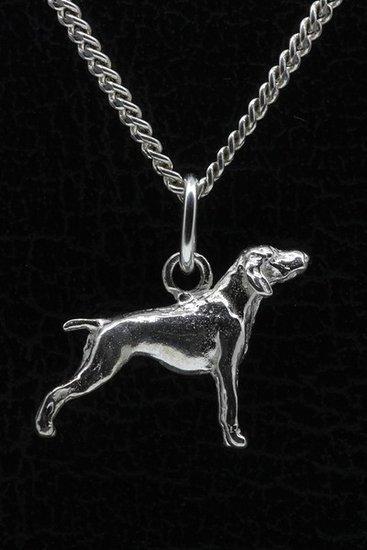 Zilveren Duitse staander korthaar ketting hanger - klein, Sieraden, Tassen en Uiterlijk, Kettinghangers, Verzenden