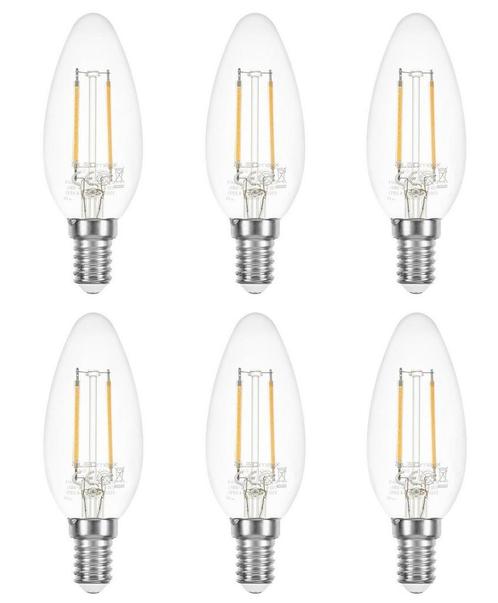 6 stuks Ledmaxx LED kaarslamp E14 2W 250lm 2700K helder N..., Huis en Inrichting, Lampen | Overige, Nieuw, Ophalen of Verzenden