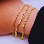 Gouden Klassieke Schakelarmband 14K, Sieraden, Tassen en Uiterlijk, Armbanden, Verzenden, Nieuw, Goud, Goud