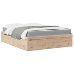 vidaXL Bed met matras massief grenenhout 140x200 cm, Huis en Inrichting, Slaapkamer | Bedden, Bruin, Verzenden, 140 cm, 200 cm