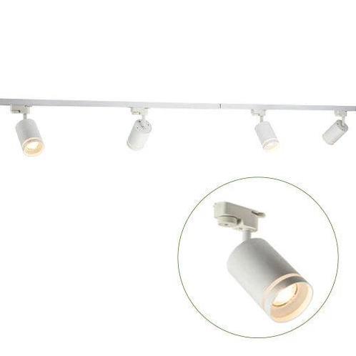 LED 1-fase Rails | Wit met ring | 2 meter, Huis en Inrichting, Lampen | Plafondlampen, Nieuw, Metaal, Ophalen of Verzenden