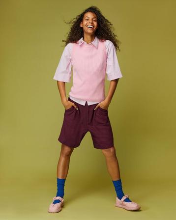 HEMA Dames korte broek Selma met linnen donkerrood van sale beschikbaar voor biedingen