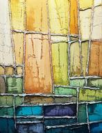 J.Jecminek - Glow of the Beginning - XL 3D painting - ready, Antiek en Kunst