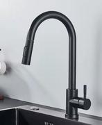 Zwarte Uittrekbare Mengkraan – 2 Standen &amp; Modern Design, Doe-het-zelf en Verbouw, Sanitair, Verzenden, Nieuw