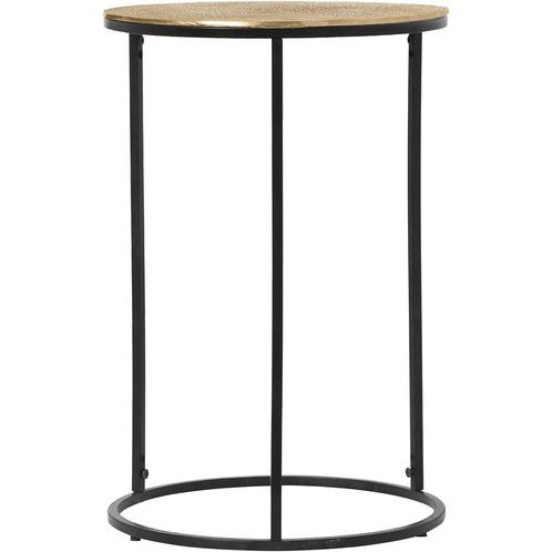 Bijzettafel - Trion Pado Hoog - Rond - 41cm - Zwart/Goud -, Huis en Inrichting, Tafels | Eettafels, Nieuw, Overige materialen