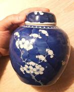 Gemberpot - Oude porselein, groot blauw-wit bord, merk, Antiek en Kunst