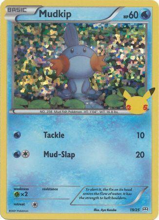 Mudkip 19/25 Promo holo 25TH ANNIVERSARY MC DONALDS, Hobby en Vrije tijd, Verzamelkaartspellen | Pokémon, Losse kaart, Nieuw, Foil
