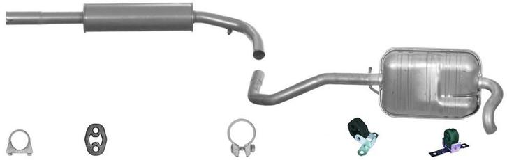 Complete uitlaat Middendemper + Einddemper Volkswagen Lupo 1, Auto-onderdelen, Uitlaatsystemen, Nieuw, Verzenden