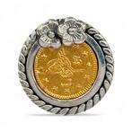 Zilver, Goudgeplateerde Ottomaanse munt zilveren ring - Ring