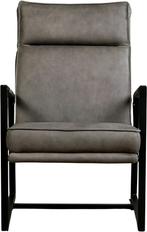 Grijze leren industriële design fauteuils - Rancho Leer Ste, Huis en Inrichting, Fauteuils, Nieuw, Ophalen of Verzenden, 50 tot 75 cm