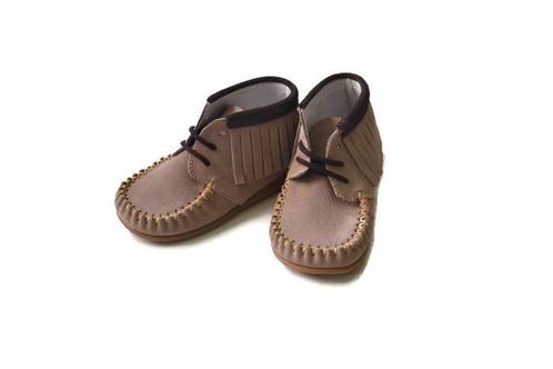 Kinderschoen - Kimba Serraje taupe moka - maten: 18, 22, 23, Kinderen en Baby's, Babykleding | Schoentjes en Sokjes, Schoentjes