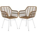 TRUUSK Set van 2 Boho Keukenstoelen - PE Rotan - Natuurlijk, Huis en Inrichting, Stoelen, Verzenden, Nieuw