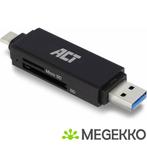 ACT USB 3.2 cardreader, SD/micro SD, USB-C of USB-A, zwart, Computers en Software, Netwerkkaarten, Nieuw, ACT, Verzenden