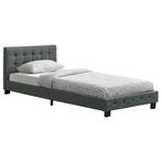 Gestoffeerd bed Manresa - 90 x 200 cm - Grijs, Verzenden, Nieuw