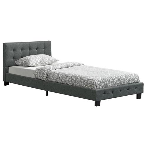 Gestoffeerd bed Manresa - 90 x 200 cm - Grijs, Huis en Inrichting, Slaapkamer | Bedden, Nieuw, Verzenden