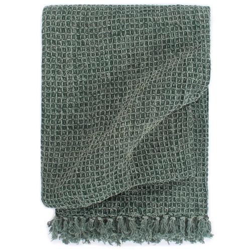 vidaXL Plaid 125x150 cm katoen donkergroen, Huis en Inrichting, Slaapkamer | Beddengoed, Groen, Nieuw, Verzenden