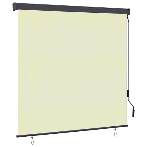 vidaXL Rolgordijn voor buiten 170x250 cm crème, Huis en Inrichting, Stoffering | Gordijnen en Lamellen, Crème, Nieuw, Verzenden