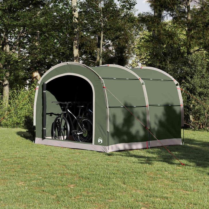 vidaXL Tent met dak met opslag Groen 268 x 240 x 191 cm, Caravans en Kamperen, Tenten, Nieuw, Verzenden