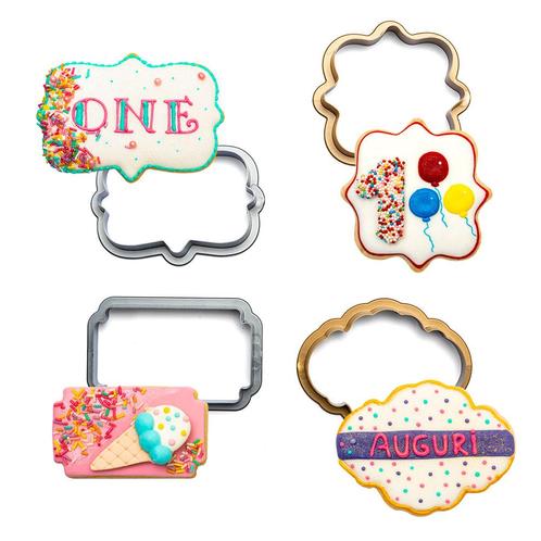 Koekjes Uitsteker Set Mini Frames 4-delig, Hobby en Vrije tijd, Taarten en Cupcakes maken, Nieuw, Verzenden