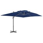 vidaXL Zweefparasol met aluminium paal 4x3 m azuurblauw, Verzenden, Nieuw, Meer dan 4 meter, Zweefparasol