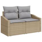 vidaXL Tuinbank 2-zits met opbergruimte en kussens poly, Tuin en Terras, Tuinsets en Loungesets, Verzenden, Nieuw, Rotan
