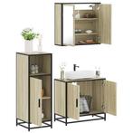 vidaXL 3-delige Badkamermeubelset bewerkt hout sonoma, Huis en Inrichting, Verzenden, Nieuw, Overige typen