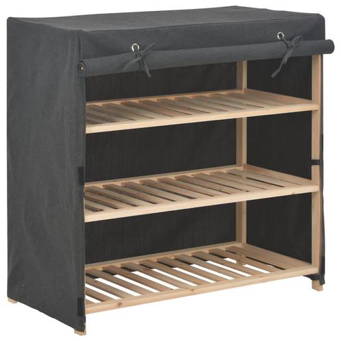 vidaXL Schoenenkast met hoes 79x40x80 cm stof grijs, Huis en Inrichting, Kasten | Schoenenrekken, Nieuw, Verzenden