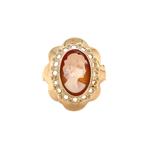 Gouden vintage ring met camee 14 kt, Sieraden, Tassen en Uiterlijk, Ringen, Ophalen of Verzenden, Nieuw