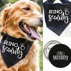 Honden bandana zwart met in wit de tekst Ring Security, Verzenden, Nieuw, Feestartikel, Geboorte of Huwelijk