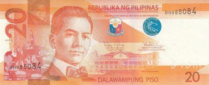 PHILIPPINES - P.206 - 20 Piso 2016 UNC, Postzegels en Munten, Bankbiljetten | Azië, Verzenden
