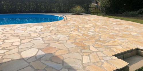 Brasil Yellow Flagstones / Flagstone Brasil Yellow, Tuin en Terras, Tegels en Klinkers, Terrastegels, Nieuw, Natuursteen
