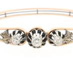 Roségouden slavenarmband met roos geslepen diamant | Ø 58., Sieraden, Tassen en Uiterlijk, Armbanden, Gebruikt, Overige kleuren