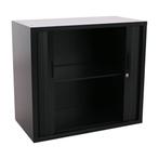 Roldeurkast laag 80x42x71cm, zwart, gebruikt, Ophalen of Verzenden