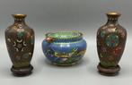 Asbak (3) - Messing - Cloisonné vaasjes + asbak, Antiek en Kunst