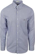Gant Poplin Banker Overhemd Streep Blauw maat M Heren, Verzenden, Nieuw, Blauw, Gant
