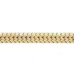 Gouden platte gourmetschakel ketting | 42 cm, Goud, Gebruikt, Ophalen of Verzenden, Overige kleuren
