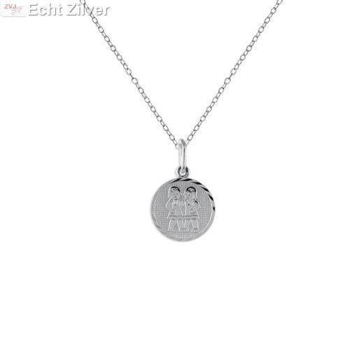 Zilveren collier sterrenbeeld tweelingen, Sieraden, Tassen en Uiterlijk, Kettingen, Nieuw, Verzenden