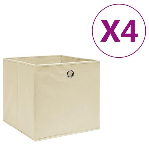 vidaXL Opbergboxen 4 st 28x28x28 cm nonwoven stof, Huis en Inrichting, Woonaccessoires | Kisten, Nieuw, Verzenden