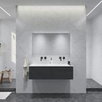 Badkamermeubelset Gliss Eros 140 cm Met Wastafel Zwart Eiken, Ophalen of Verzenden, Nieuw, Bad